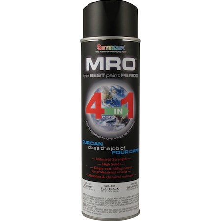 Seymour Midwest Spray Paint, Black, Flat, 20 oz, 6 PK 620-1433